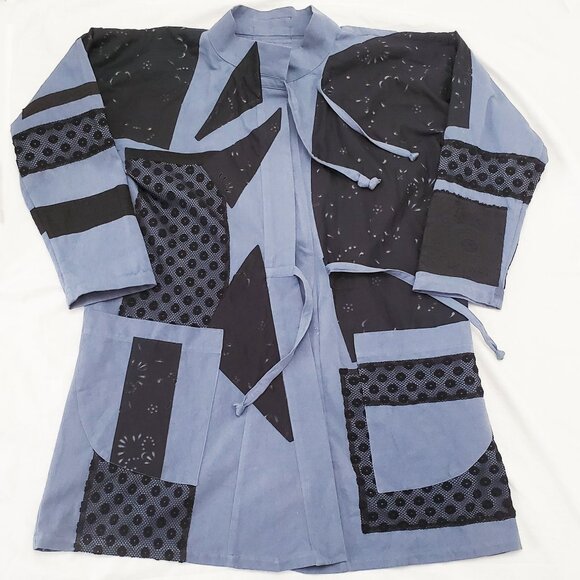 CAROL LEE SHANKS Womens Vintage Handmade Quilted Patchwork Jacket Coat Kimono - Picture 1 of 10